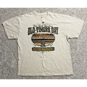 Majestic New York Yankees Old-Timers Day T-Shirt Men’s XL Beige 2012